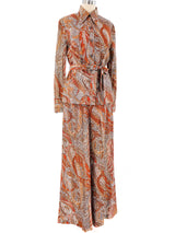 Metallic Paisley Palazzo Ensemble Suit arcadeshops.com