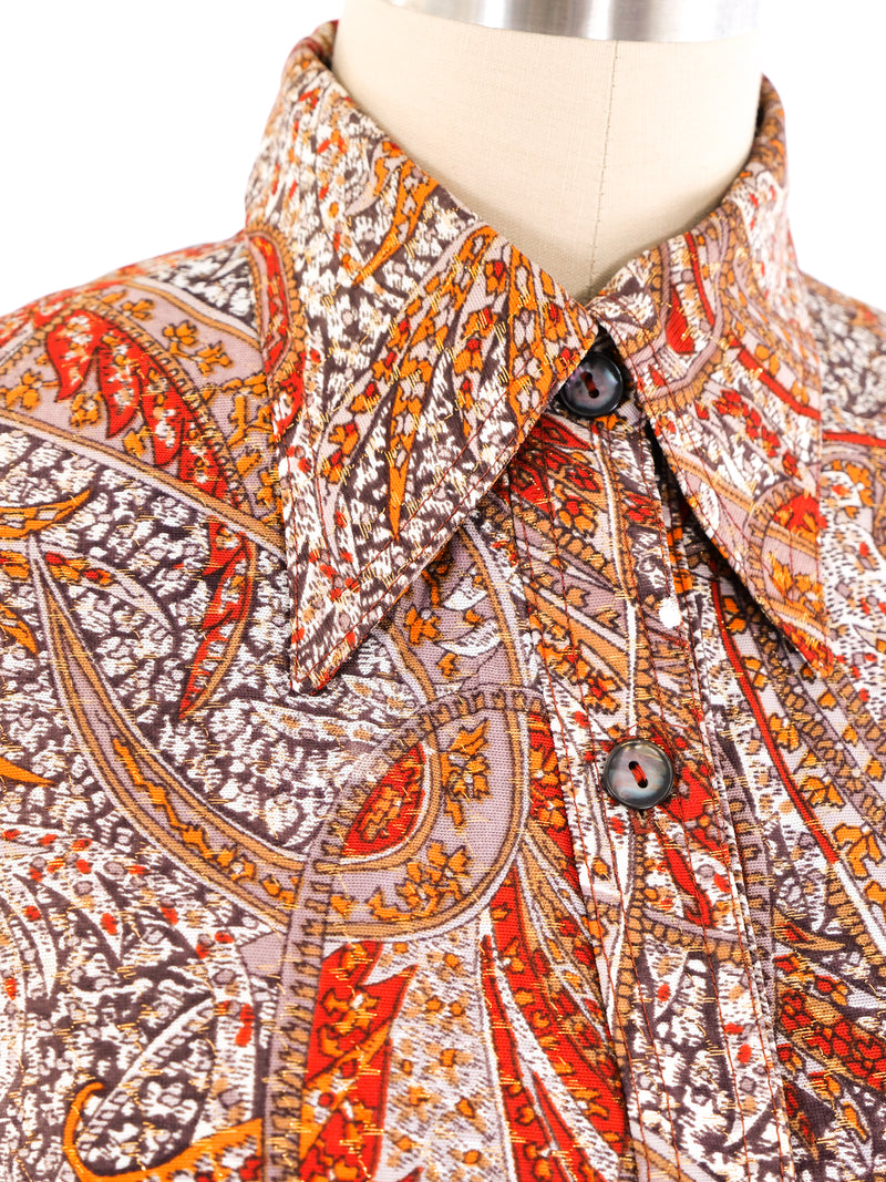 Metallic Paisley Palazzo Ensemble Suit arcadeshops.com