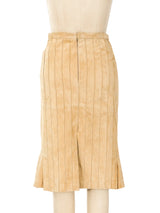 Christian Dior Pleated Suede Skirt Bottom arcadeshops.com