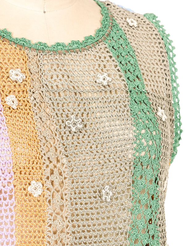 Multicolor Pastel Crochet Tank Top arcadeshops.com