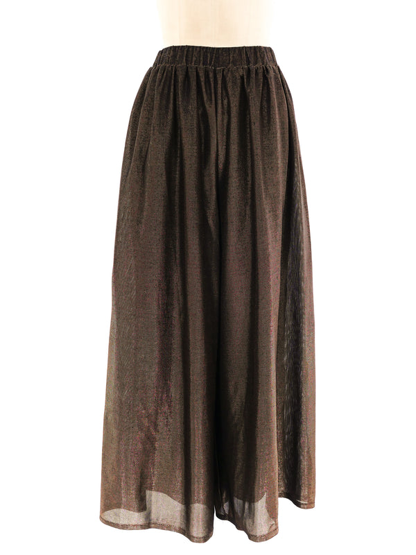 Pierre Cardin Copper Lurex Wide Leg Pants Bottom arcadeshops.com