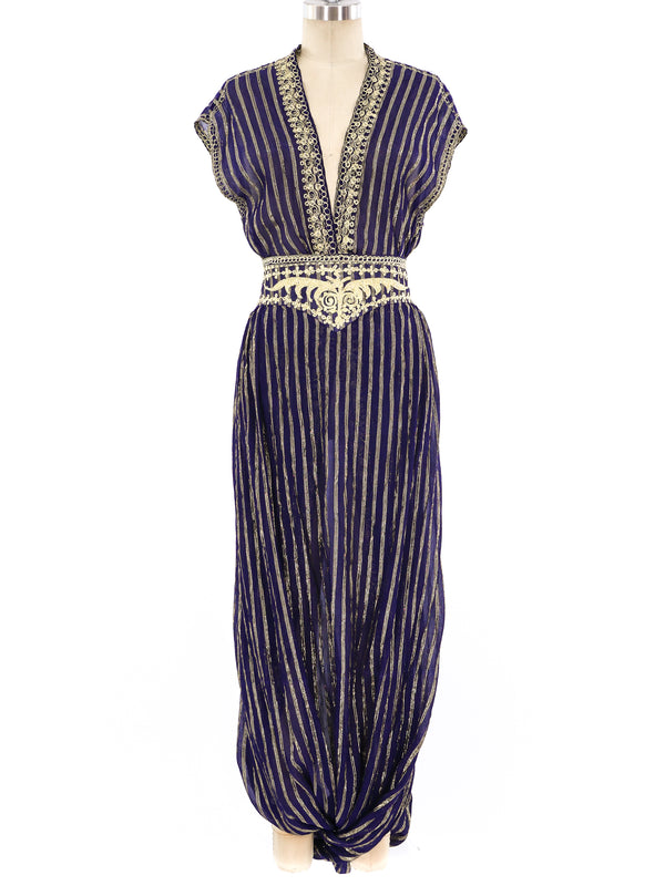 Indigo Gauze Wrap Jumpsuit Suit arcadeshops.com