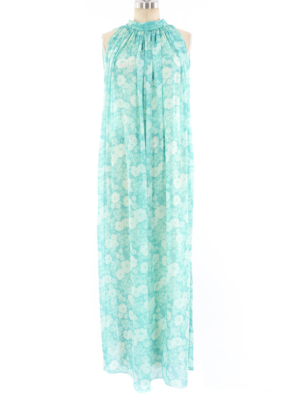 Turquoise Chiffon Sleeveless Dress Dress arcadeshops.com