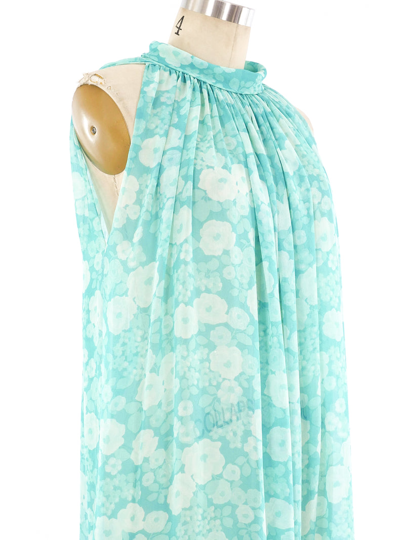Turquoise Chiffon Sleeveless Dress Dress arcadeshops.com