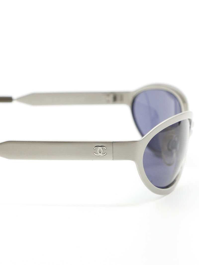 Chanel Brushed Aluminum Sunglasses Accessory arcadeshops.com