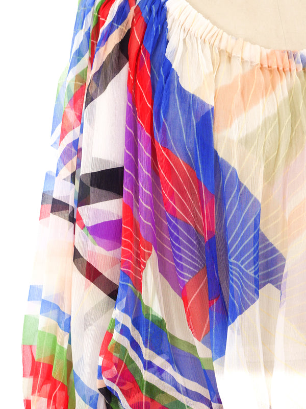 Chanel Printed Chiffon Top Top arcadeshops.com