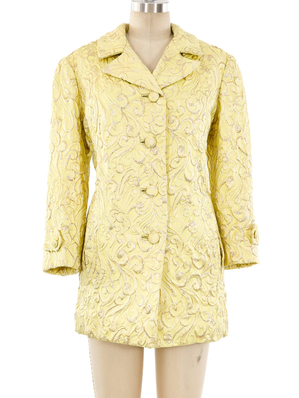 1960's Metallic Lemon Brocade Jacket Jacket arcadeshops.com