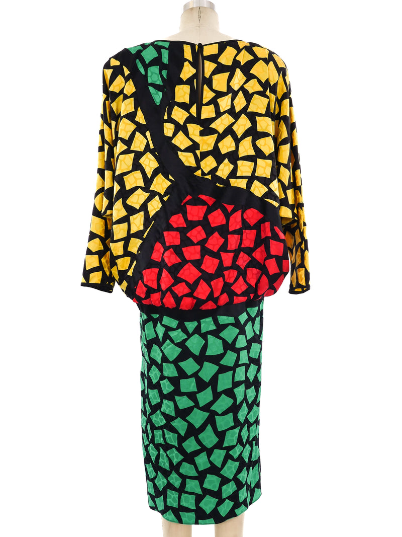 Guy Laroche Colorblock Mosaic Printed Dress Dress arcadeshops.com