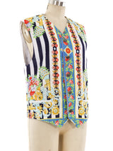 Versus by Gianni Versace Floral and Stripe Printed Vest Top arcadeshops.com