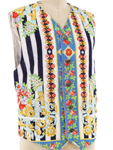 Versus by Gianni Versace Floral and Stripe Printed Vest Top arcadeshops.com