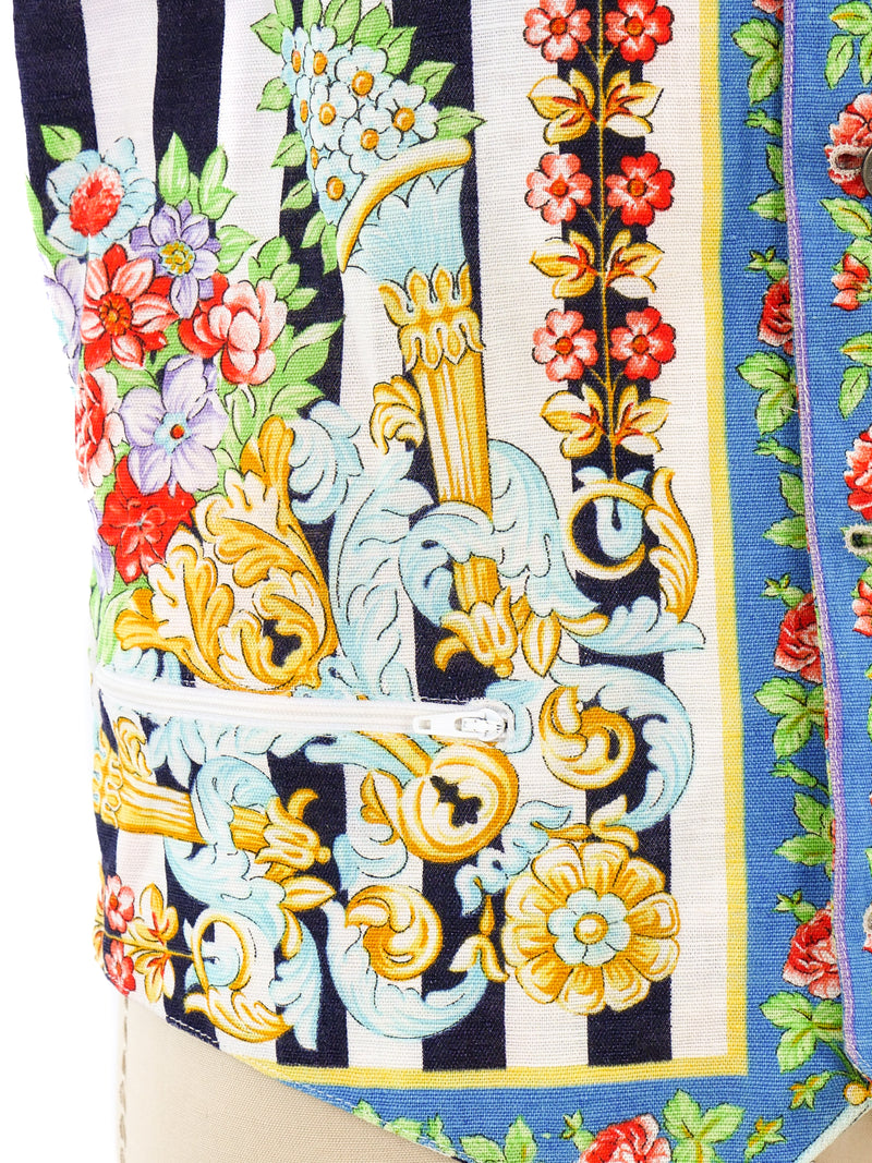 Versus by Gianni Versace Floral and Stripe Printed Vest Top arcadeshops.com