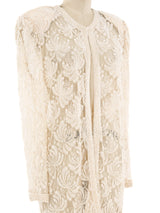 Embellished Ivory Lace Jacket Jacket arcadeshops.com