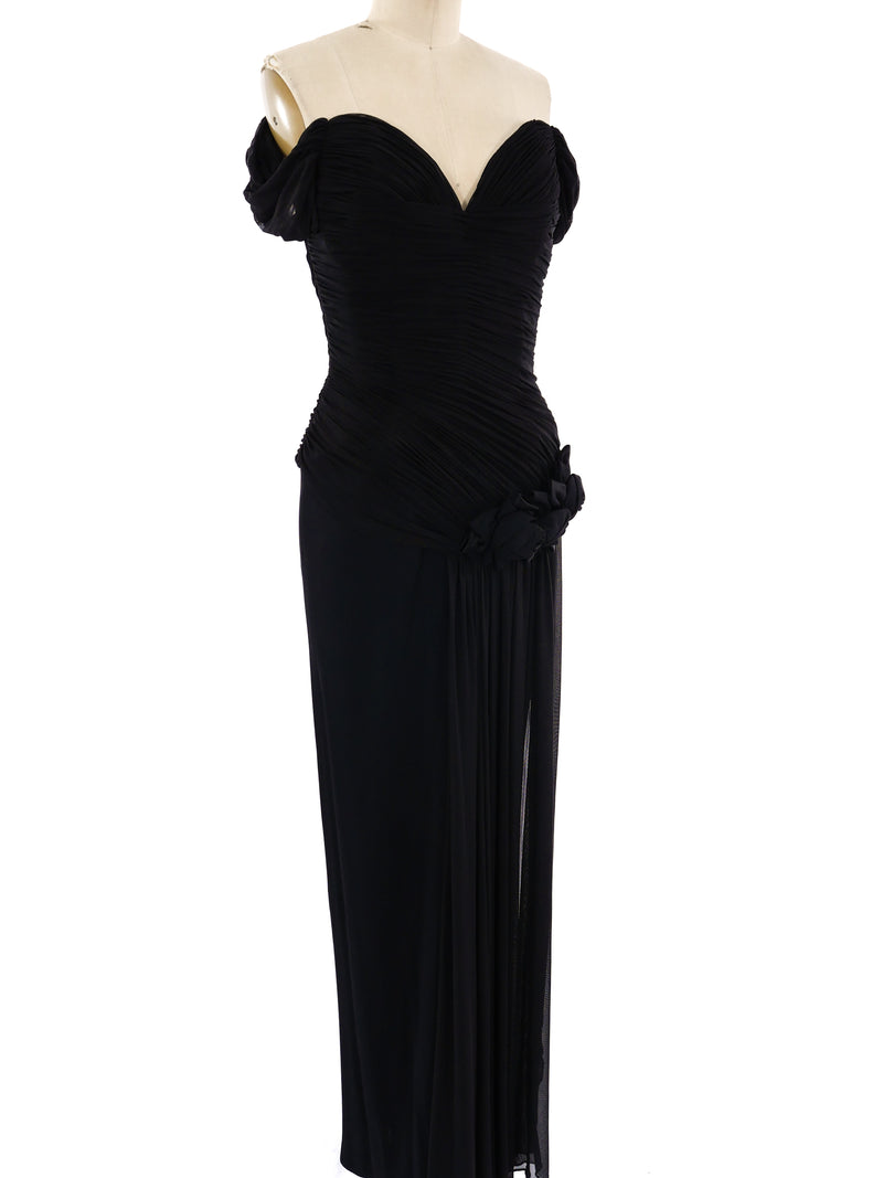Vicky Tiel Ruched Jersey Gown Dress arcadeshops.com
