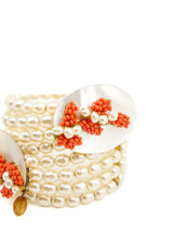 Miriam Haskell Pearl Bead Cuff Bracelet Pair Jewelry arcadeshops.com