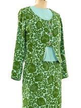 1960's Floral Printed Woven Skirt Suit Suit arcadeshops.com