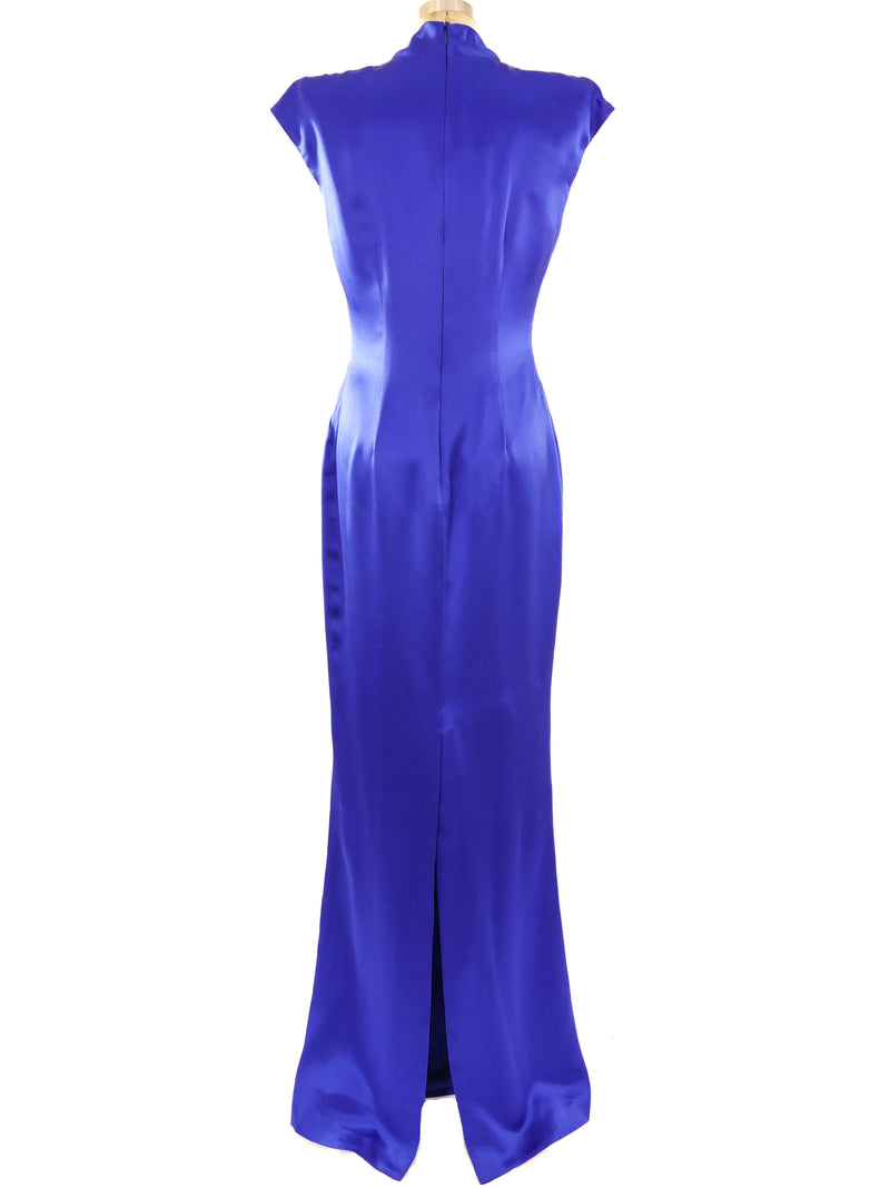 Alexander McQueen Sapphire Satin Gown Dress arcadeshops.com