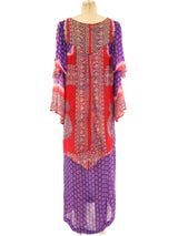 Mixed Print Silk Gauze Dress Dress arcadeshops.com
