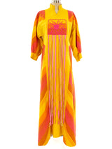 Sun Embroidered Striped Caftan Dress arcadeshops.com