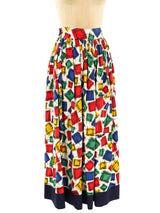 1950's Primary Colors Printed Maxi Skirt Bottom arcadeshops.com