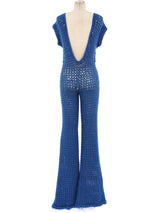 Teal Crochet Jumpsuit Jumpsuit arcadeshops.com