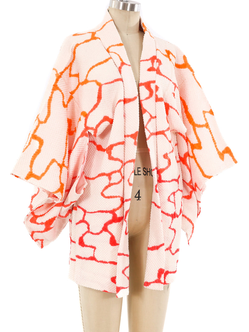 Blush Pink Printed Shibori Kimono Jacket arcadeshops.com