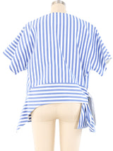 Celine Striped Architectural Blouse Top arcadeshops.com