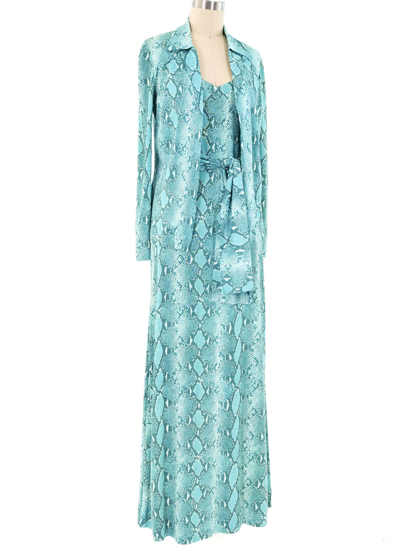 Diane Von Furstenberg Snake Printed Jersey Ensemble Suit arcadeshops.com