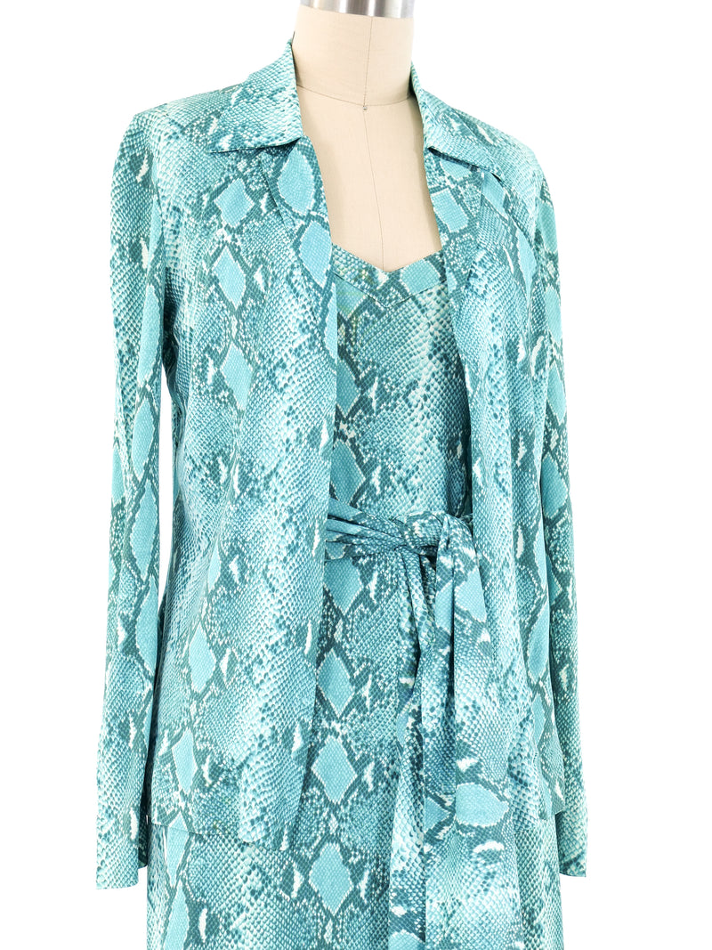 Diane Von Furstenberg Snake Printed Jersey Ensemble Suit arcadeshops.com