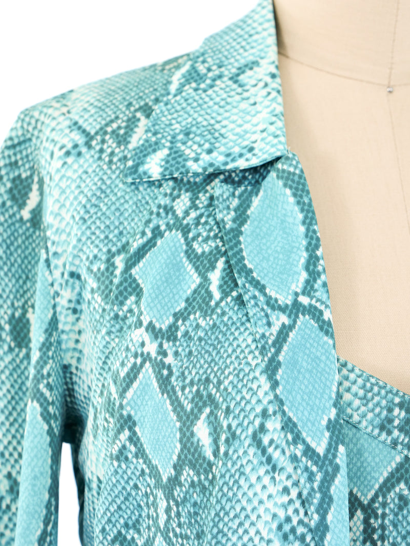 Diane Von Furstenberg Snake Printed Jersey Ensemble Suit arcadeshops.com