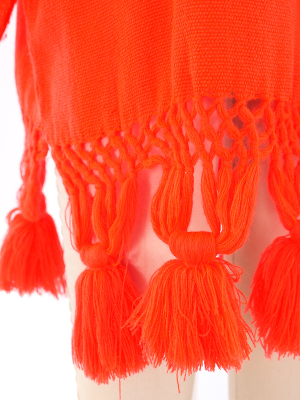 Orange Woven Fringed Tunic Top arcadeshops.com