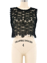 Black Crochet Cropped Tank Top arcadeshops.com