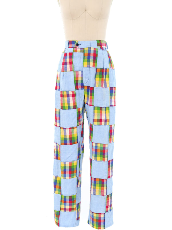 Madras Patchwork Pants Bottom arcadeshops.com