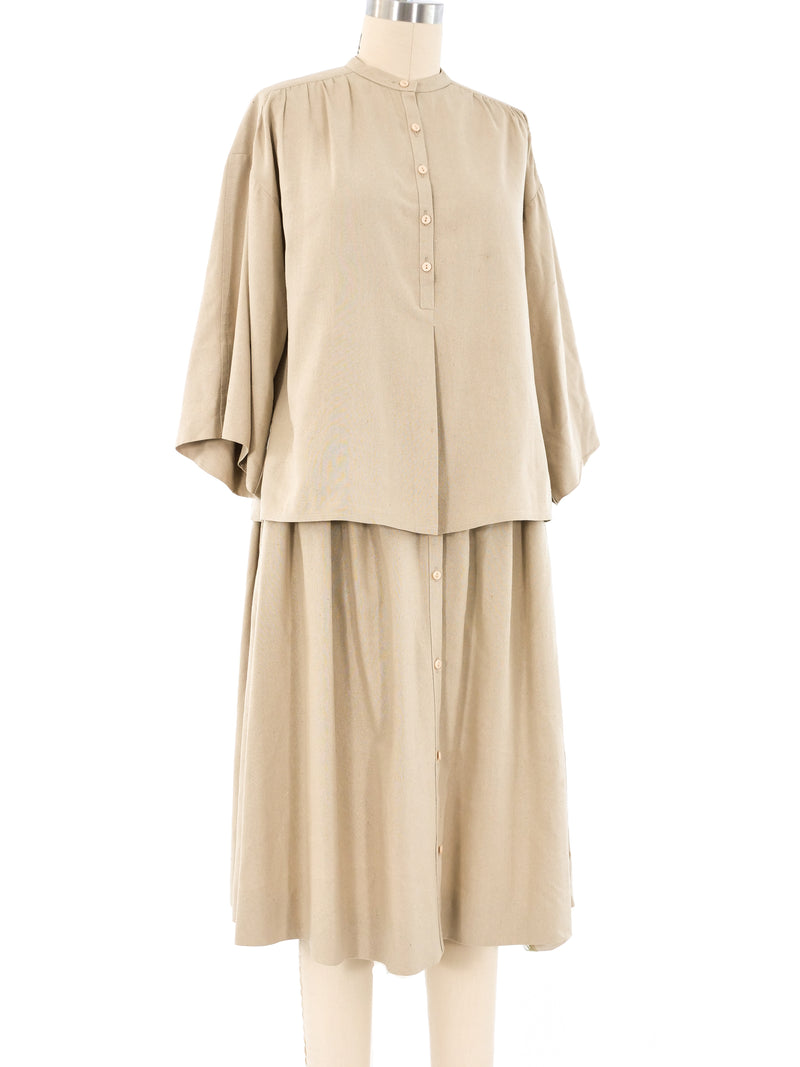 Khaki Silk Peasant Ensemble Suit arcadeshops.com