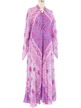 Floral Block Printed Indian Caftan Dress arcadeshops.com