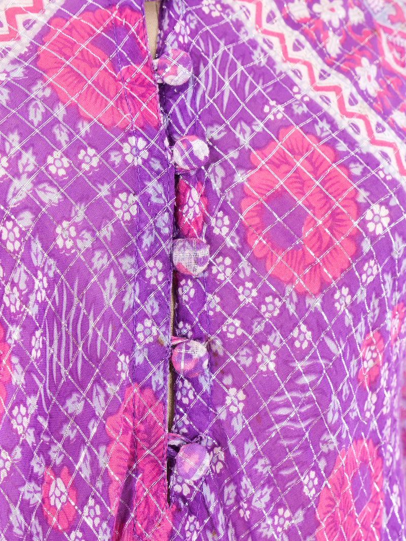 Floral Block Printed Indian Caftan Dress arcadeshops.com