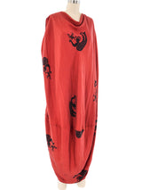 Laise Adzer Silkscreened Silk Tank Dress Dress arcadeshops.com