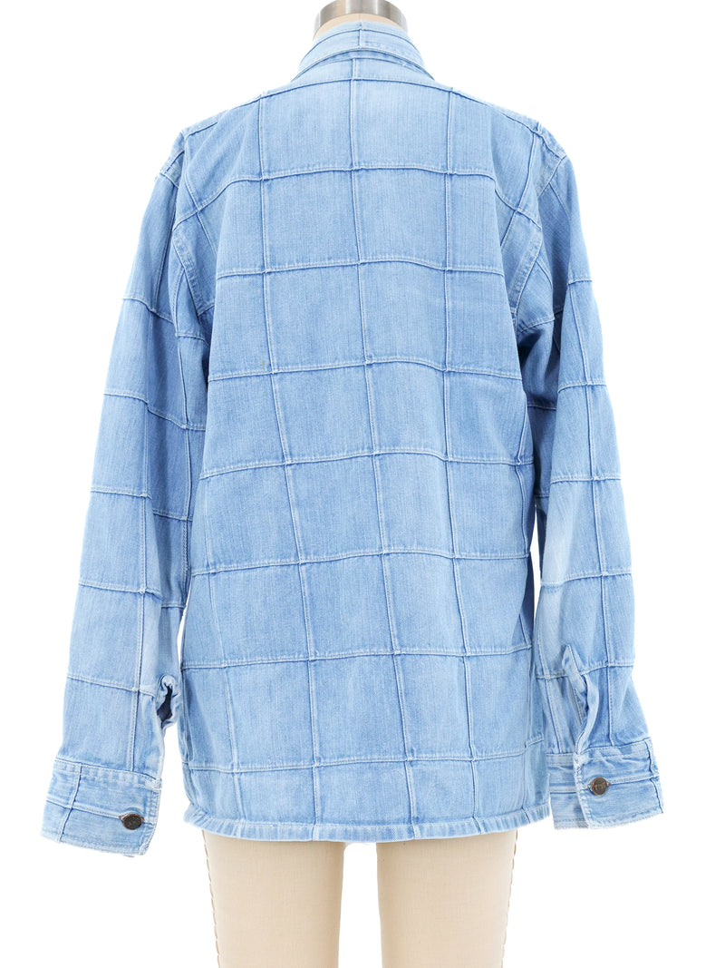 1970's Patchwork Denim Shirt Top arcadeshops.com