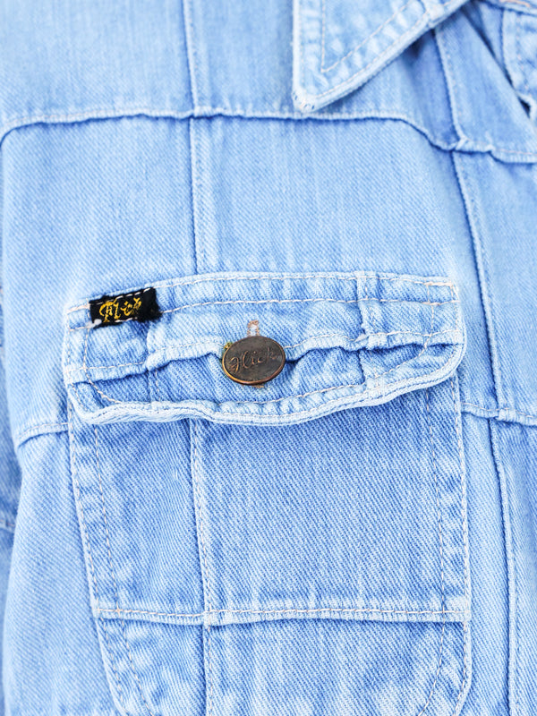 1970's Patchwork Denim Shirt Top arcadeshops.com