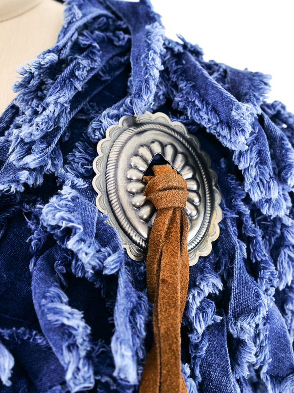 Alfredo's Wife Fringed Denim Jacket Jacket arcadeshops.com