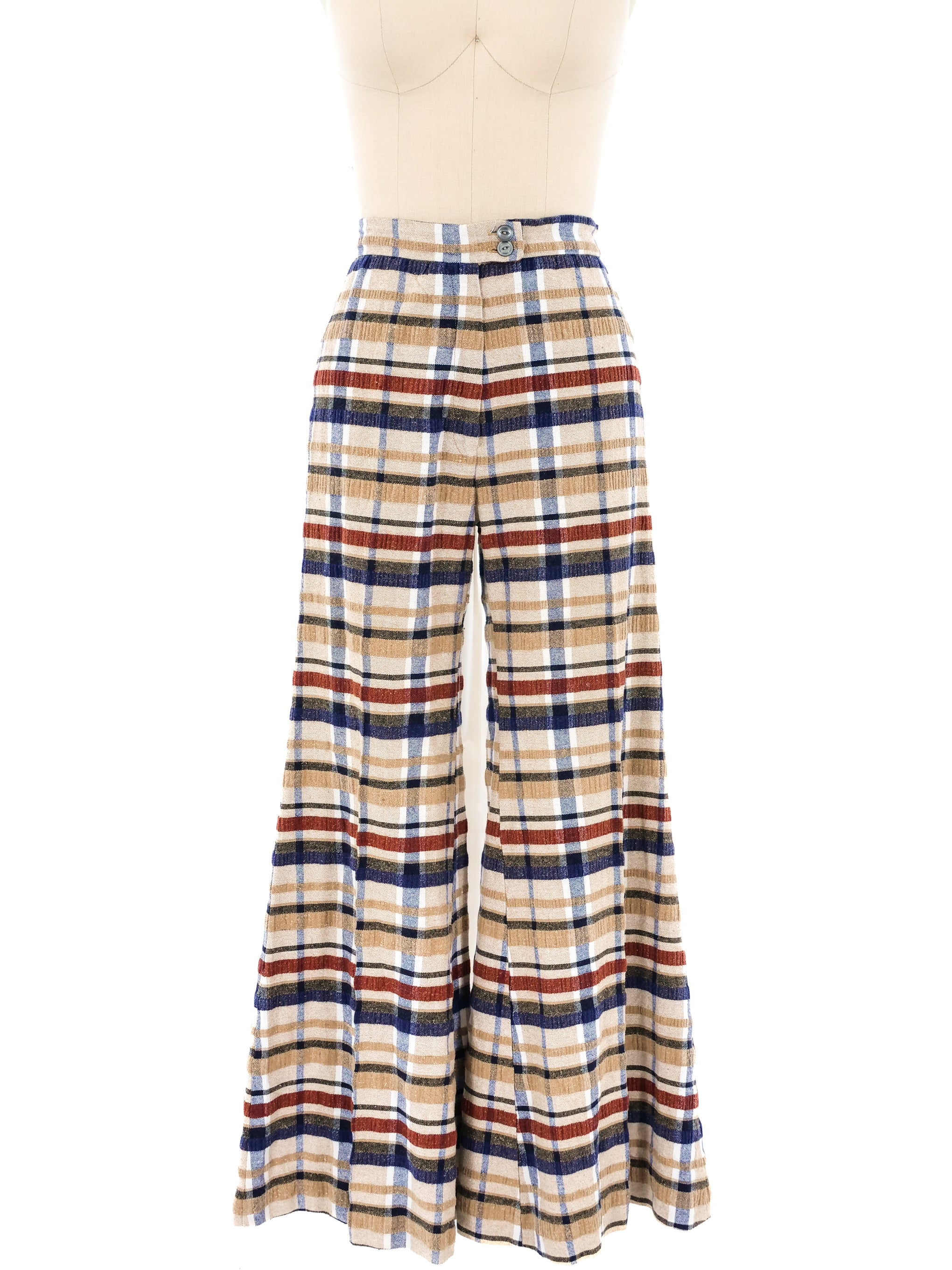 1970's Plaid Flare Pants