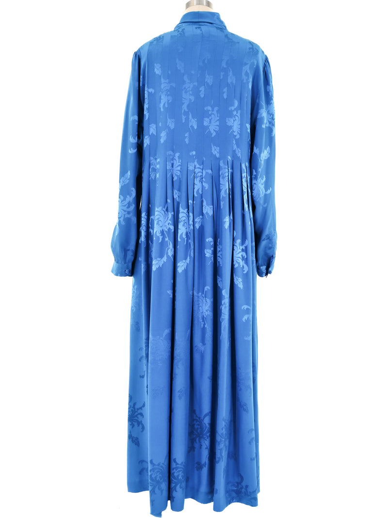 Teal Jacquard Silk Caftan Dress arcadeshops.com