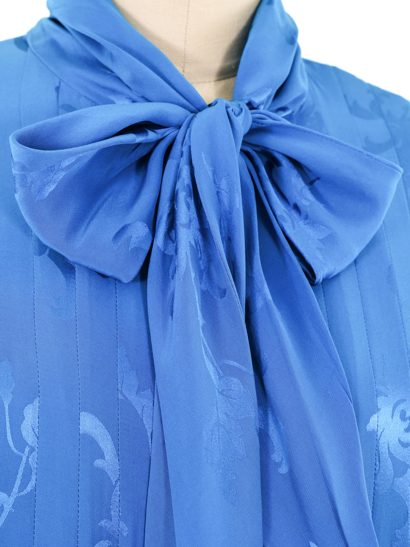 Teal Jacquard Silk Caftan Dress arcadeshops.com