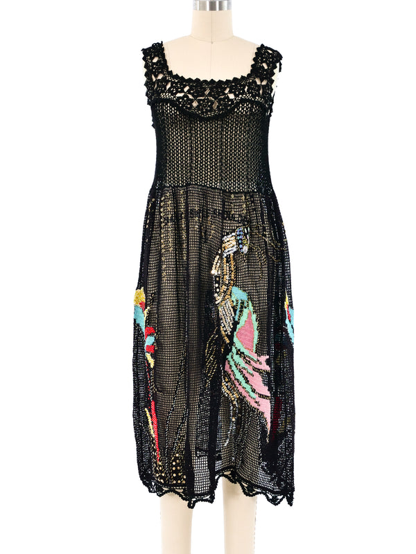 Crane Embellished Crochet Tank Dress Dress arcadeshops.com