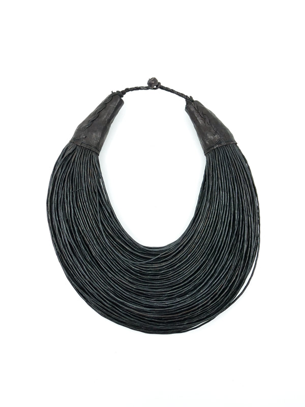 African Leather Bib Necklace Accessory arcadeshops.com