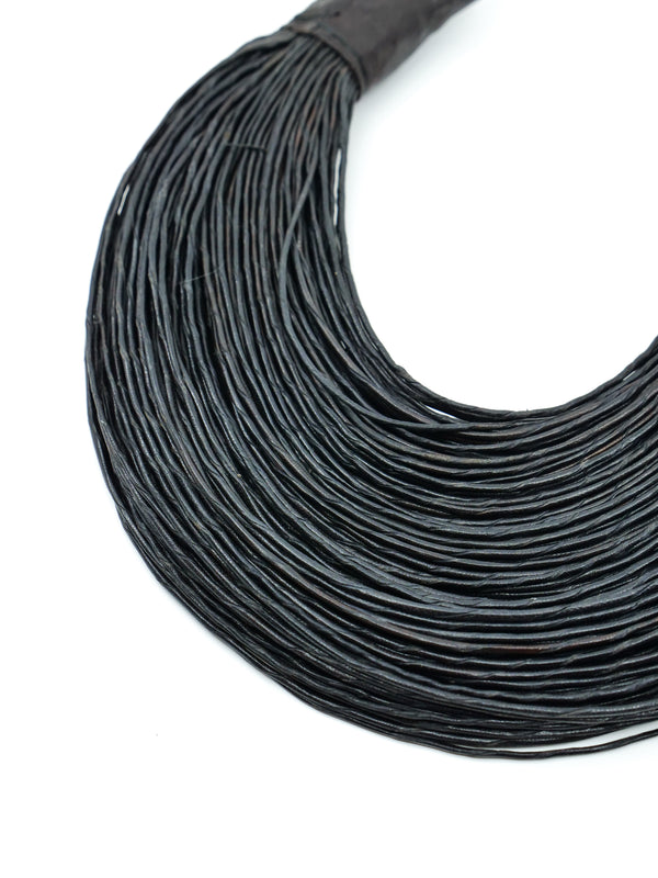 African Leather Bib Necklace Accessory arcadeshops.com