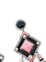 Lawrence Vrba Pink Glass Bead Chandelier Earrings Accessory arcadeshops.com