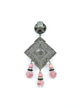 Lawrence Vrba Pink Glass Bead Chandelier Earrings Accessory arcadeshops.com