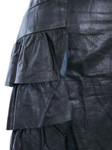 Chanel Leather Ruffle Maxi Skirt Bottom arcadeshops.com