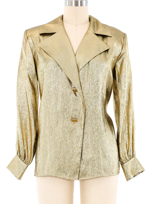 Yves Saint Laurent Gold Lamé Top Top arcadeshops.com