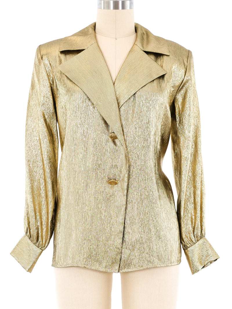 Yves Saint Laurent Gold Lamé Top Top arcadeshops.com